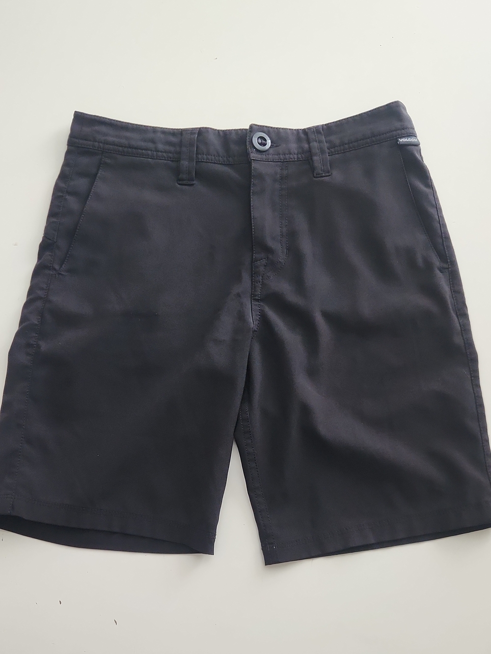 Volcom Boys Black Frickin Modern Stretch Chino Walk Shorts Waist 27